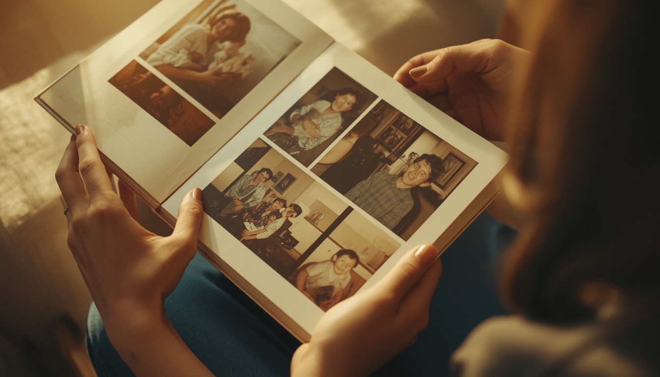 Álbum de fotografías familiares antiguas